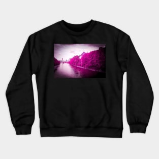 River & Castle / Swiss Artwork Photography Crewneck Sweatshirt